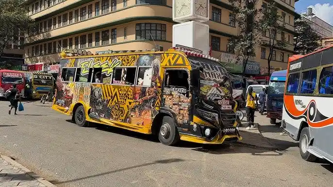 Kenya Public service vehicle commonly known as nganya in Nairobi CBD