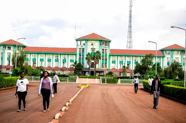 The image features Moi University main campus in Kesses Eldoret, Kenya